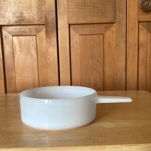Vintage White Milk Glass Ovenware Soup Bowl